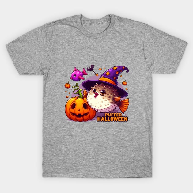 Puffer Fish  Puffer Halloween T-Shirt by BukovskyART